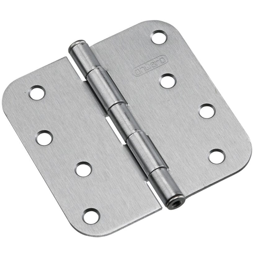 4" (102 mm) Full Mortise Butt Hinge 5/8" Radius Brushed Chro alt 0