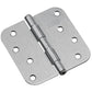 4" (102 mm) Full Mortise Butt Hinge 5/8" Radius Brushed Chro alt 0