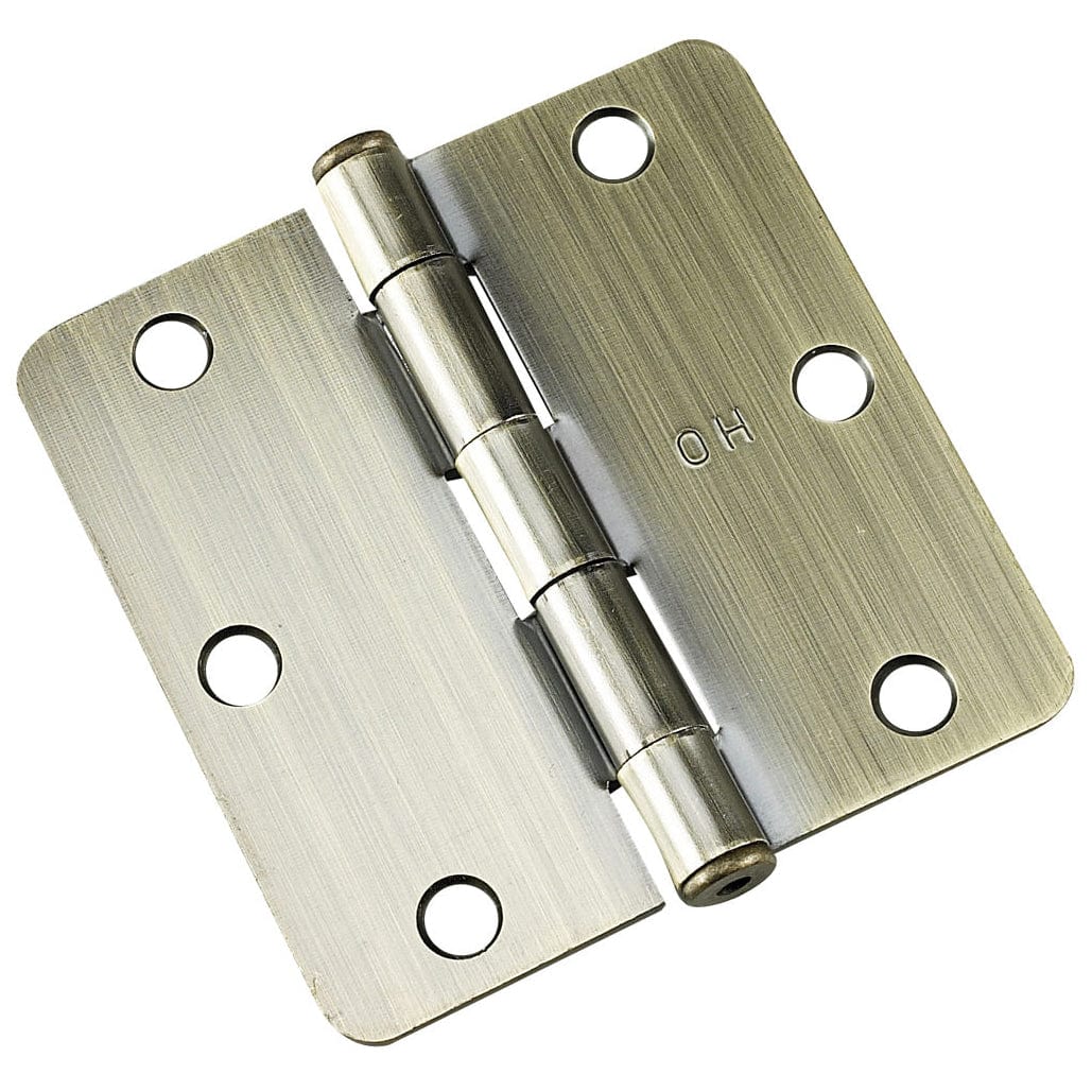 3-1/2" (89 mm) Full Mortise Butt Hinge 1/4" Radius Antique B alt 0