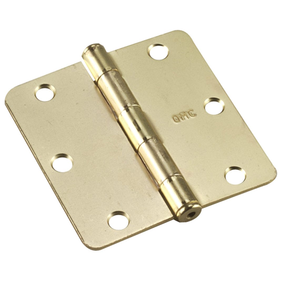 3-1/2" (89 mm) Full Mortise Butt Hinge 1/4" Radius Brass, 1 alt 0