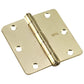 3-1/2" (89 mm) Full Mortise Butt Hinge 1/4" Radius Brass, 1 alt 0