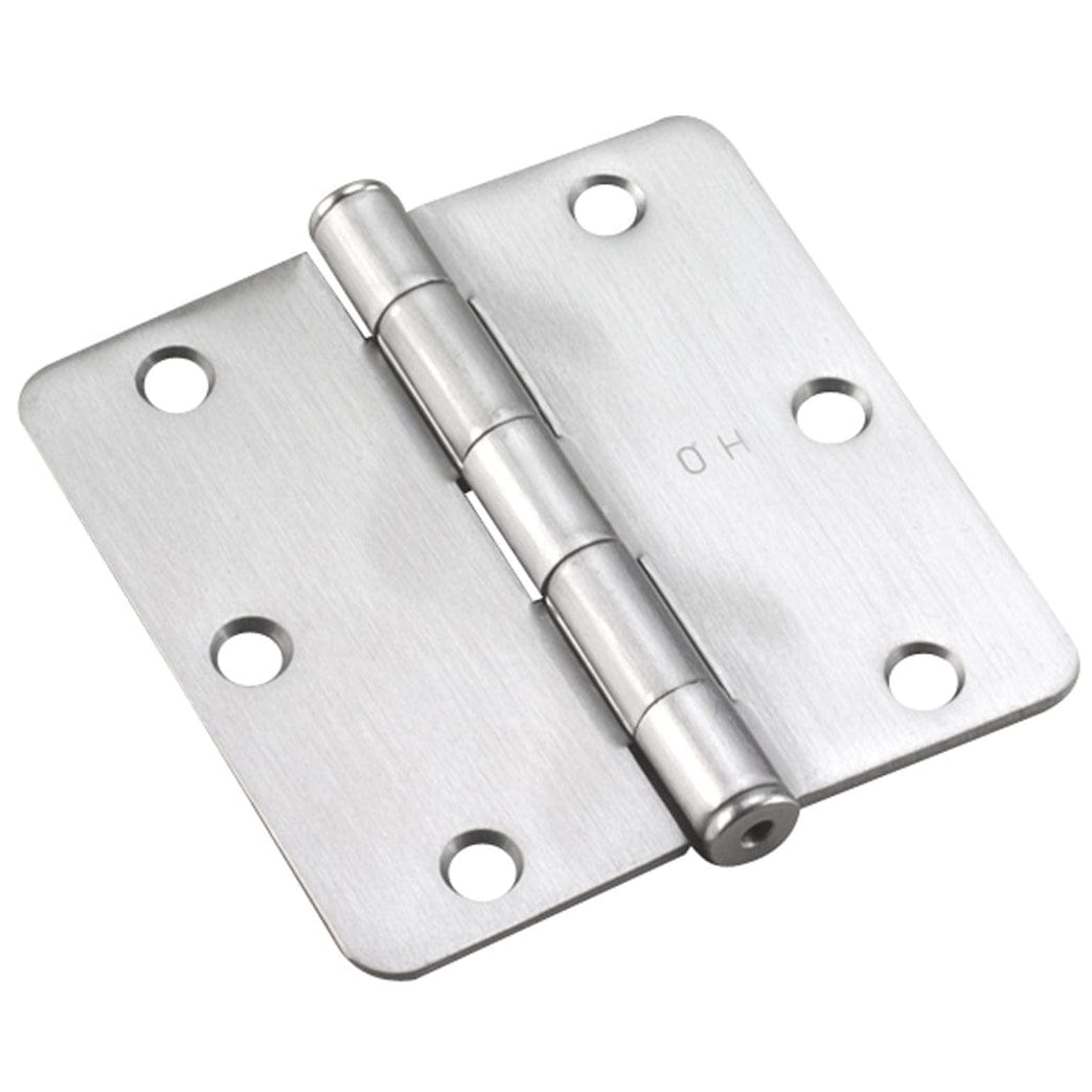 3-1/2" (89 mm) Full Mortise Butt Hinge 1/4" Radius Brushed C alt 0