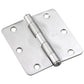 3-1/2" (89 mm) Full Mortise Butt Hinge 1/4" Radius Brushed C alt 0