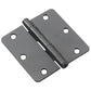 3-1/2" (89 mm) Full Mortise Butt Hinge 1/4" Radius Black, 1 alt 0
