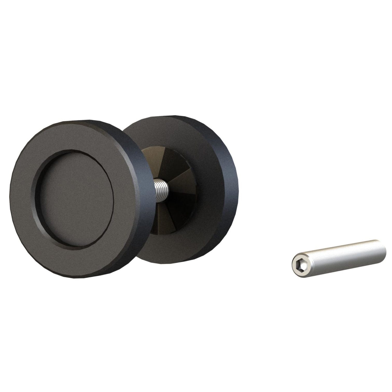1-31/32" (50 mm) Round Surface-Mount Finger Pulls Matte Black Passage alt 0