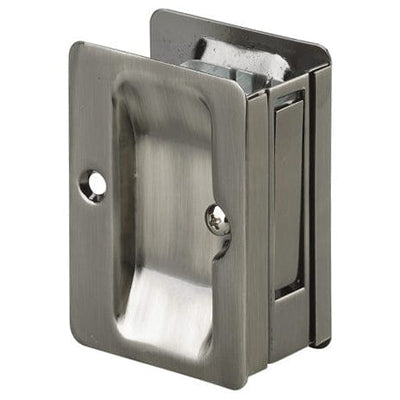 3-7/32" (82 mm) Pocket Door Pull Rectangular Antique Nickel Passage alt 0