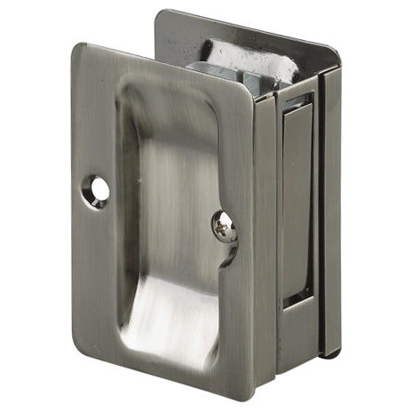 3-7/32" (82 mm) Pocket Door Pull Rectangular Antique Nickel alt 0