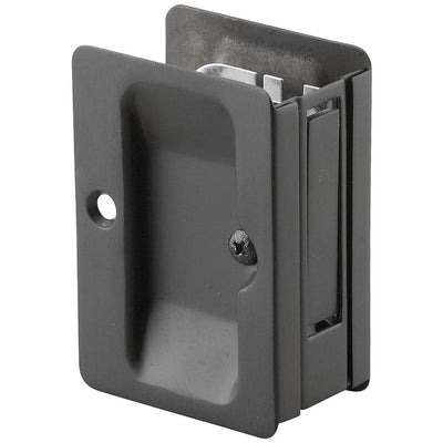 3-7/32" (82 mm) Pocket Door Pull Rectangular Black Passage alt 0