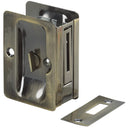 3-7/32" (82 mm) Pocket Door Pull  Rectangular Antique Brass Privacy alt 0