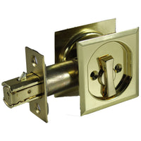 2-7/16" (62 mm) Pocket Door Pull Square Bright Brass Privacy alt 0