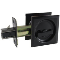 2-7/16" (62 mm) Pocket Door Pull Square Brushed Chrome Privacy alt 0