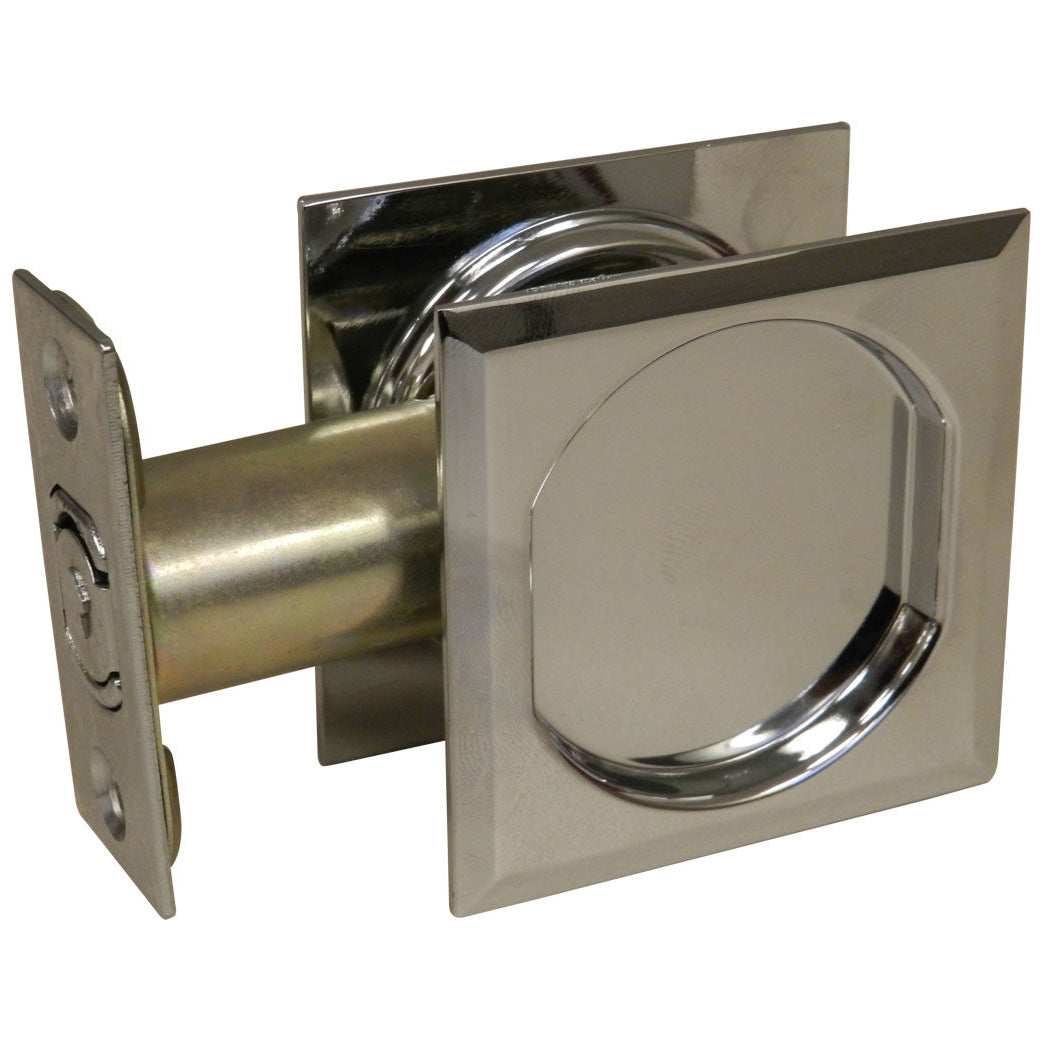 2-7/16" (62 mm) Pocket Door Pull Square Chrome Passage alt 0