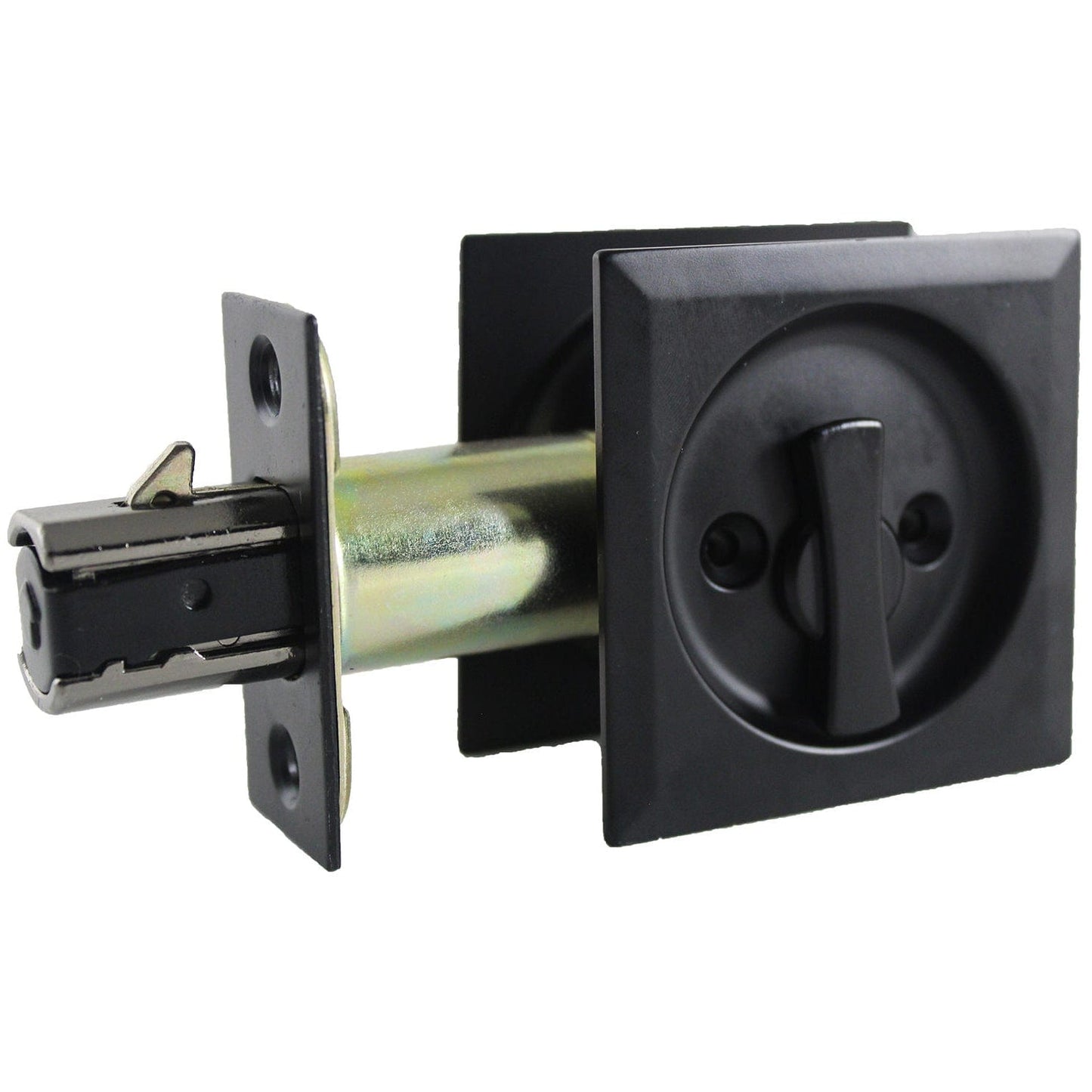 2-7/16" (62 mm) Pocket Door Pull Square Black Privacy alt 0