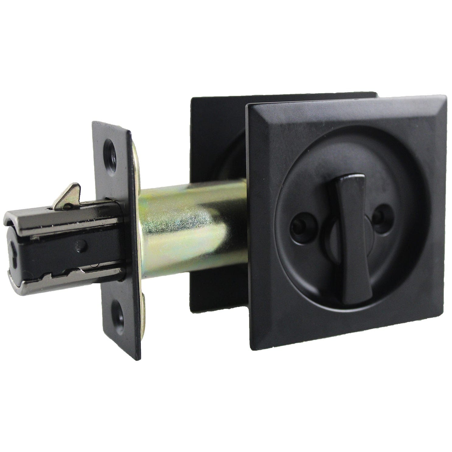 2-7/16" (62 mm) Pocket Door Pull Square Black Privacy alt 0