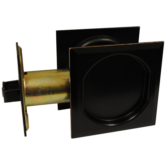 2-7/16" (62 mm) Pocket Door Pull Square Oil-Rubbed Bronze Passage alt 0