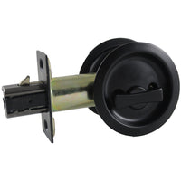2-7/16" (62 mm) Pocket Door Pull Round Flat Black Privacy alt 0