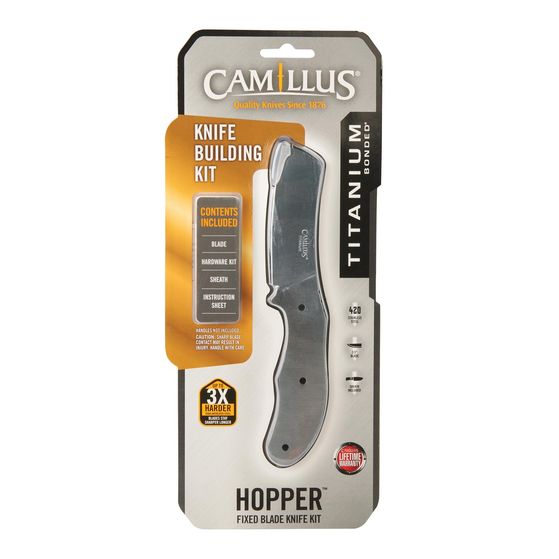 Camillus Hopper Fixed Blade Knife for Hunting and Fishing - 7-1/2 -  Unfinished Kit
