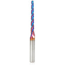 46284-K 2D/3D Carving 1 Deg Tapered Angle Ball Nose Triple Flute Router Bit 1/8"D 1-1/2"CH 1/16"R 1/4"SH 3"OL alt 0
