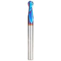 46426-K Spiral Up-Cut Ball Nose Double flute Mirror Finish Router Bit 1/8"R 1/2"CH 1/4"D 1/4"SH 2-1/2"OL alt 0