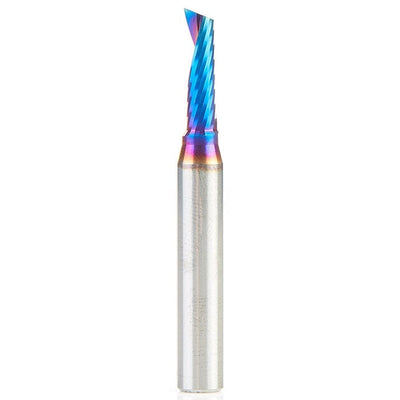 51417-K Spiral O Single Flute Plastic Cutting Up-Cut Mirror Finish CNC Router Bit 3/16"D 5/8"CH 1/4"SH 2"OL alt 0