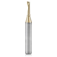 51454-Z Spiral O Single Flute ZrN Coated Aluminum Cutting Up-Cut Mirror Finish Router Bit 1/8"D 1/2"CH 1/4"SH 2"OL alt 0