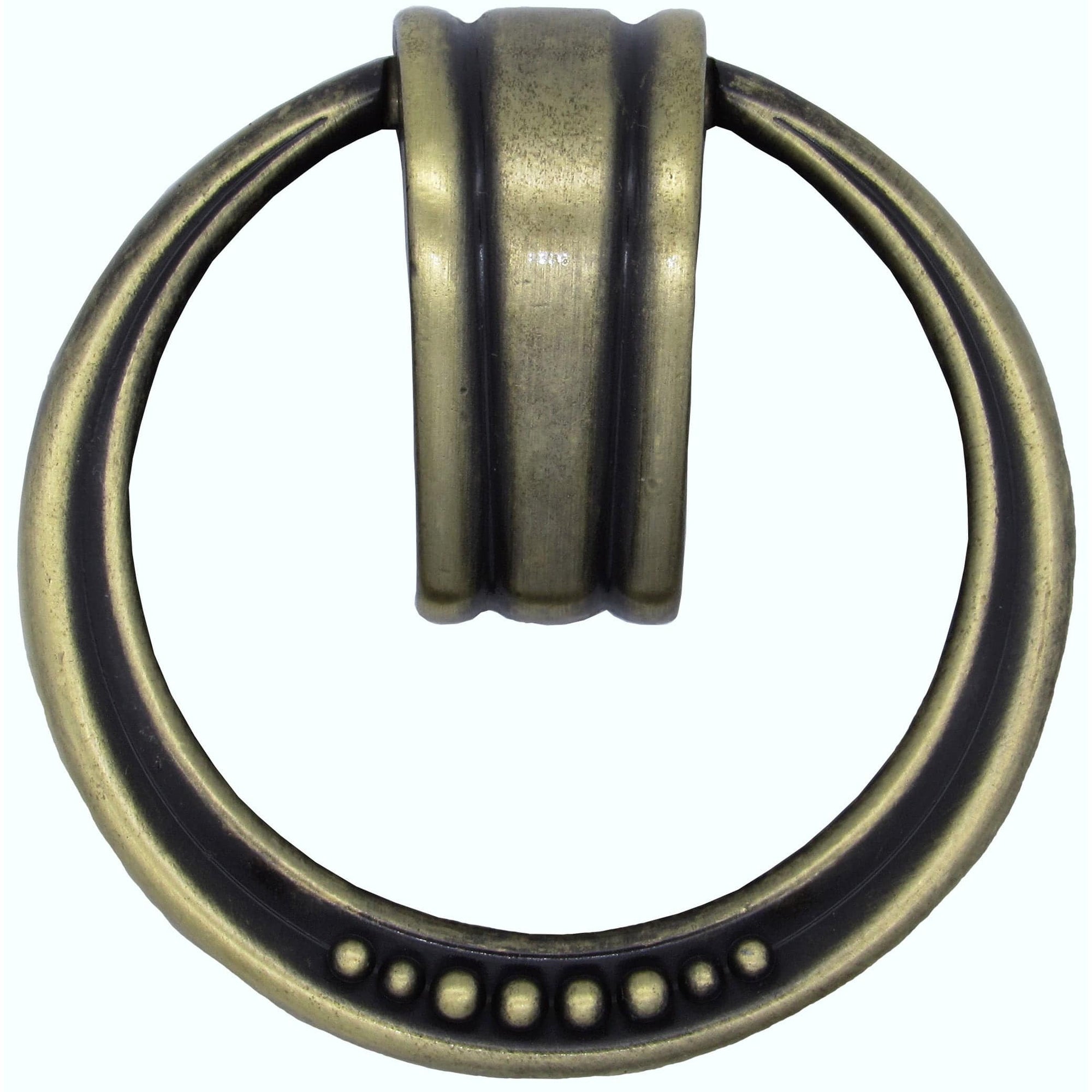 Beaded Elegance Ring Pull Satin Brass alt 0