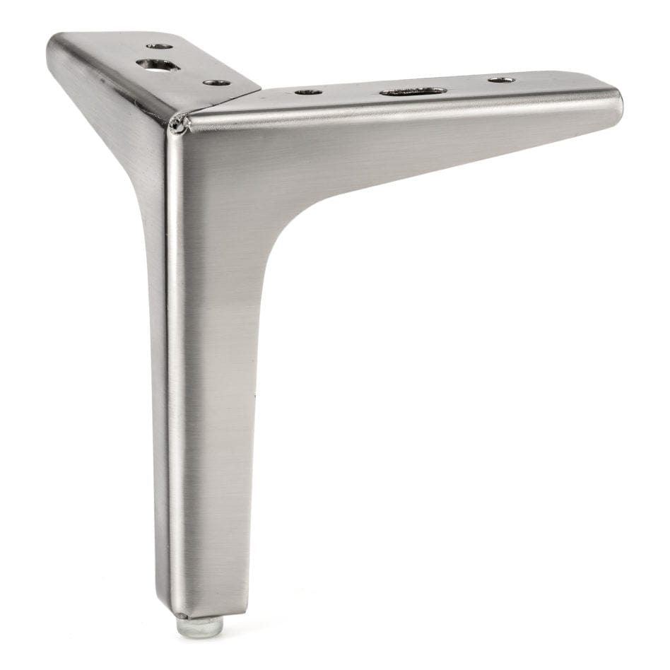 6-3/32" (155 mm) Contemporary Furniture Leg Brushed Nickel alt 0