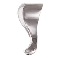 6" (152 mm) Curved Furniture Leg Polished Aluminum alt 0