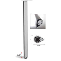 27-1/2" (698 mm) Adjustable Teardrop Design Table Leg Aluminum Pack of 4 alt 0