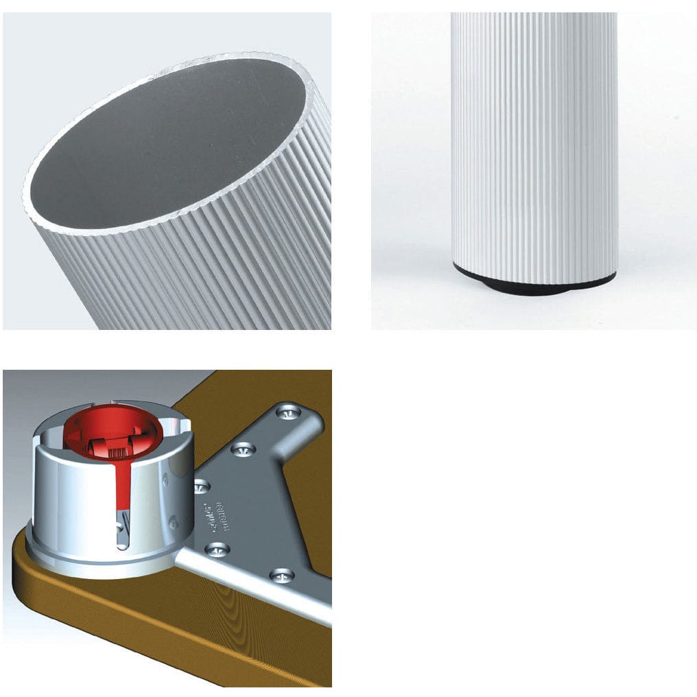 27-1/2" (698 mm) Adjustable Design Table Leg Aluminum Pack of 4 alt 0