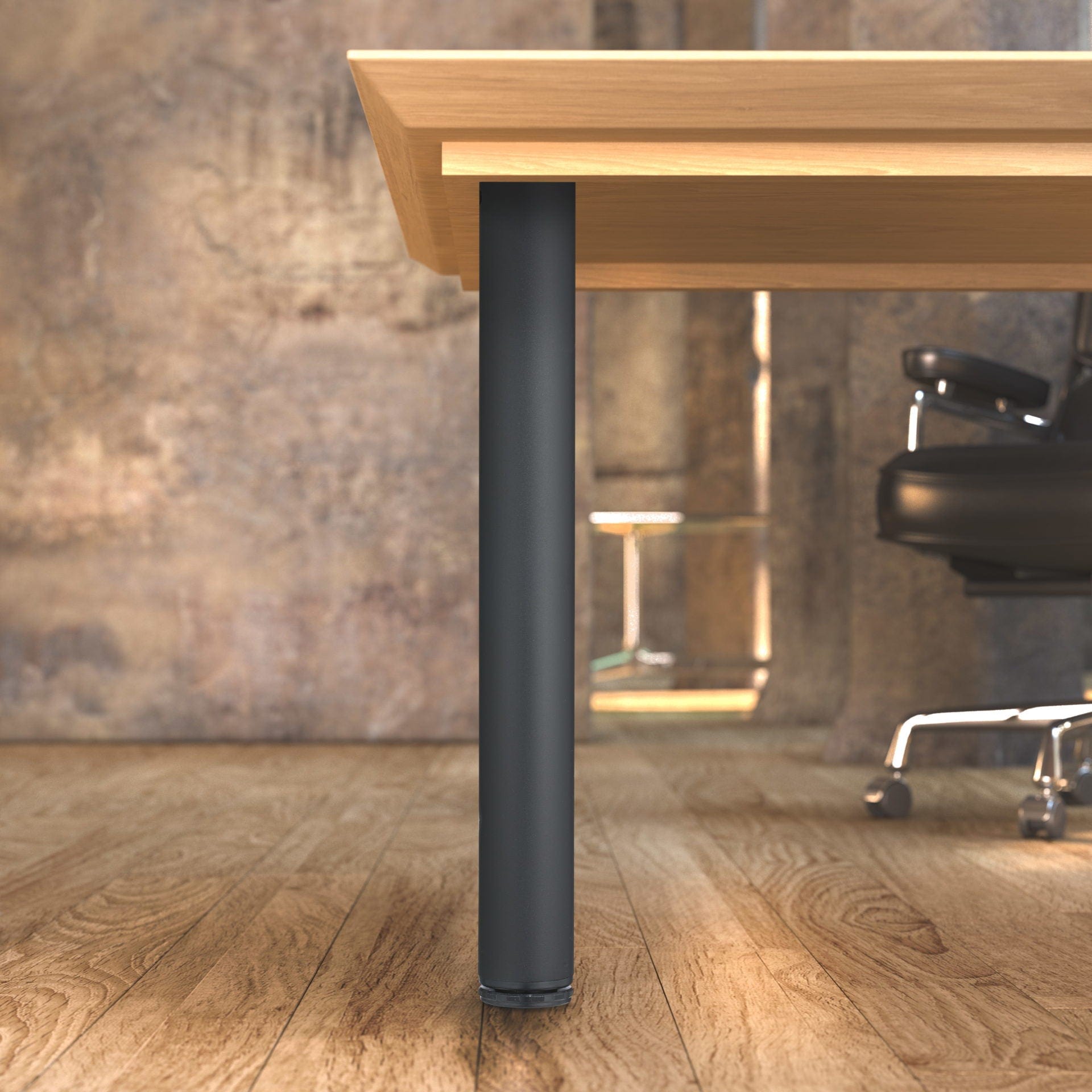 28" (710 mm) Adjustable Table Leg Matte Black alt 0