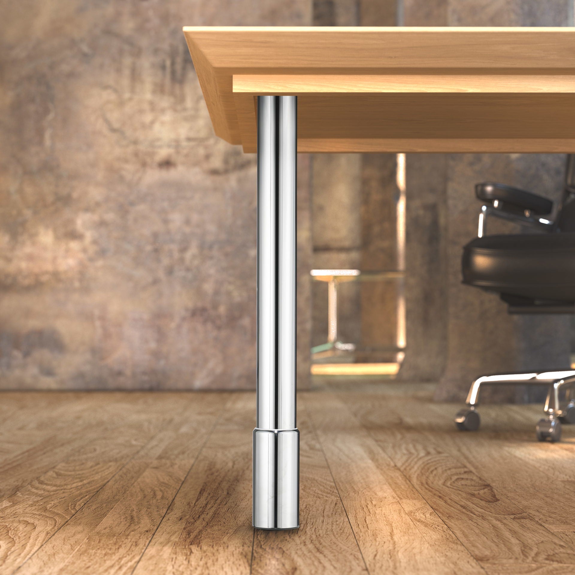 25-3/4" (654 mm) Adjustable Table Leg Chrome alt 1