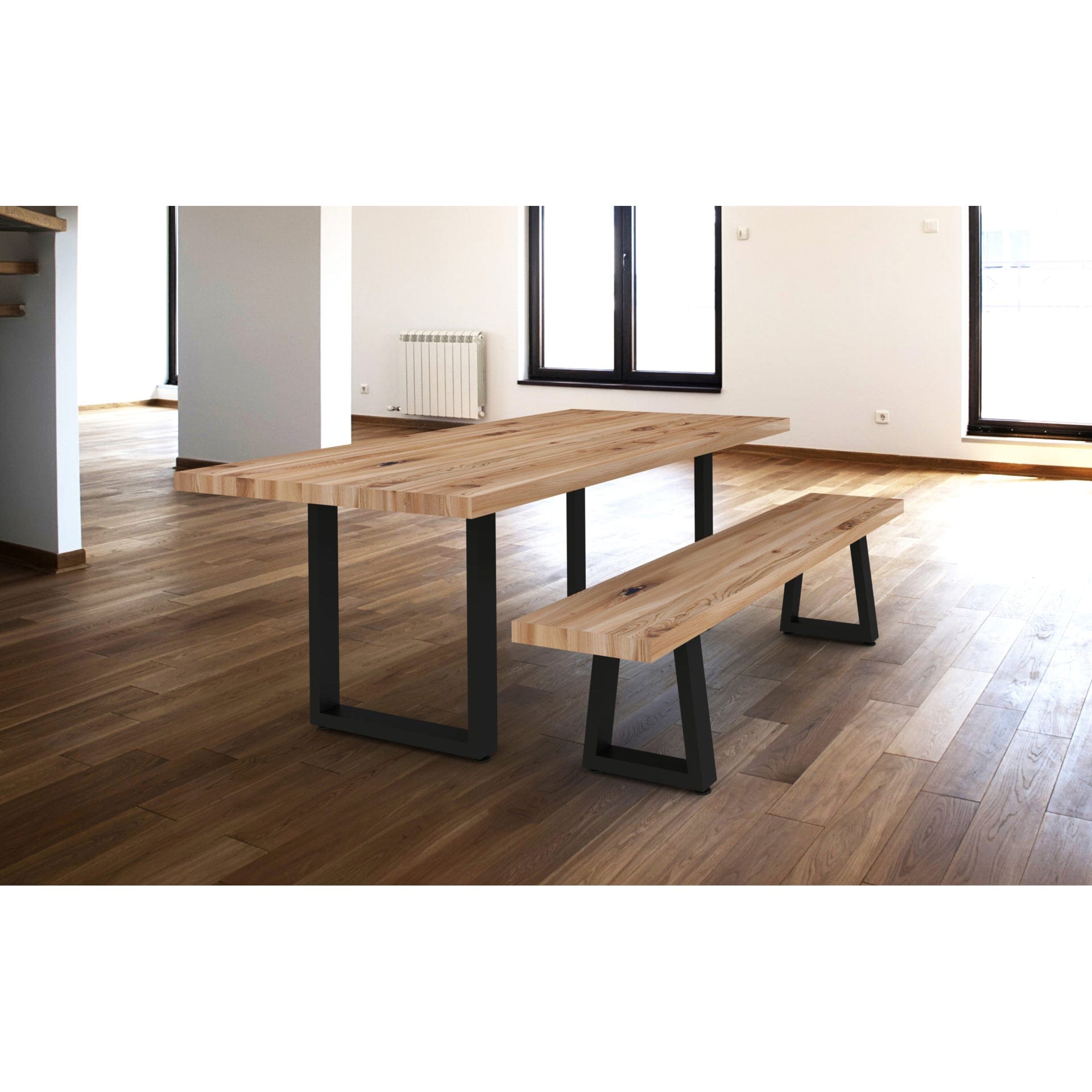 16-1/8" (410 mm) Adjustable Tapered Bench Legs Matte Black P, 1 Pair alt 0