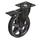 4" D Aluminum Single Wheel Design Caster Swivel with Brake with Plate Rustic Iron alt 0