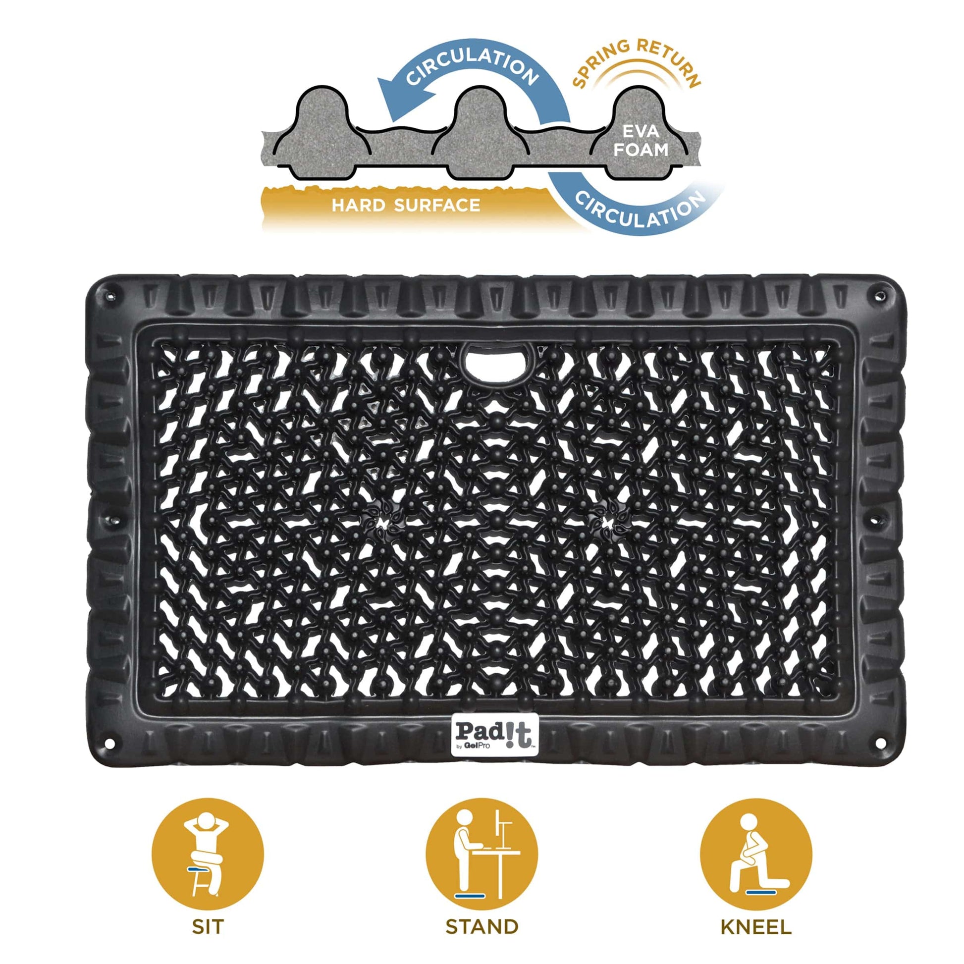 Pad-It Seat/Kneeling Cushion 11" x 18" Black alt 0