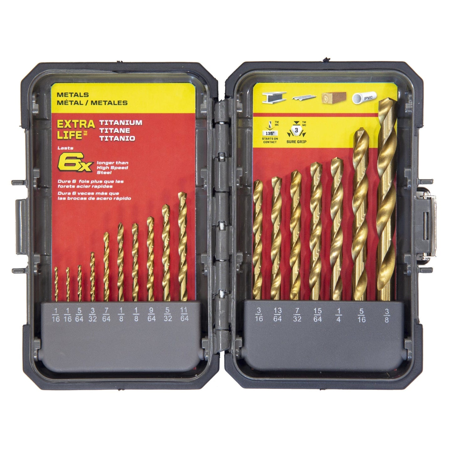 Titanium Nitride Coated Drill Bit Set 17pc alt 0
