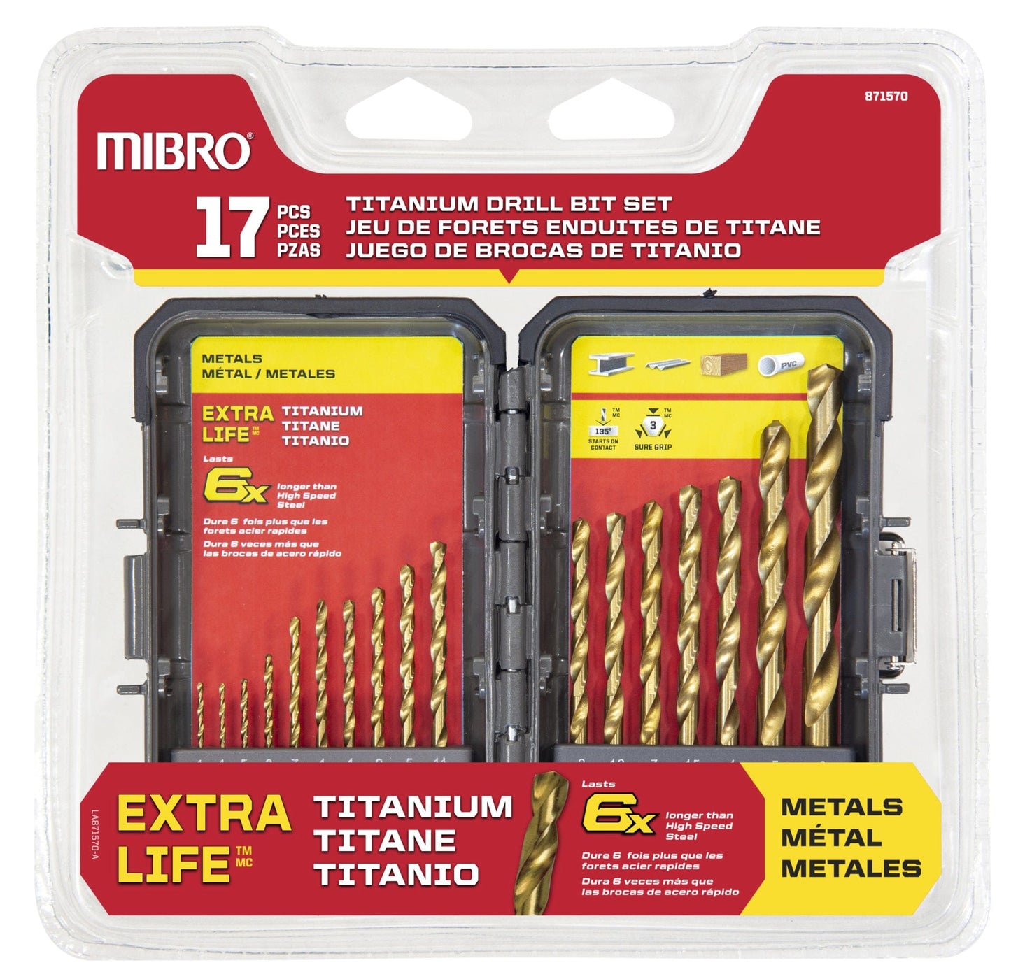Titanium Nitride Coated Drill Bit Set 17pc alt 2
