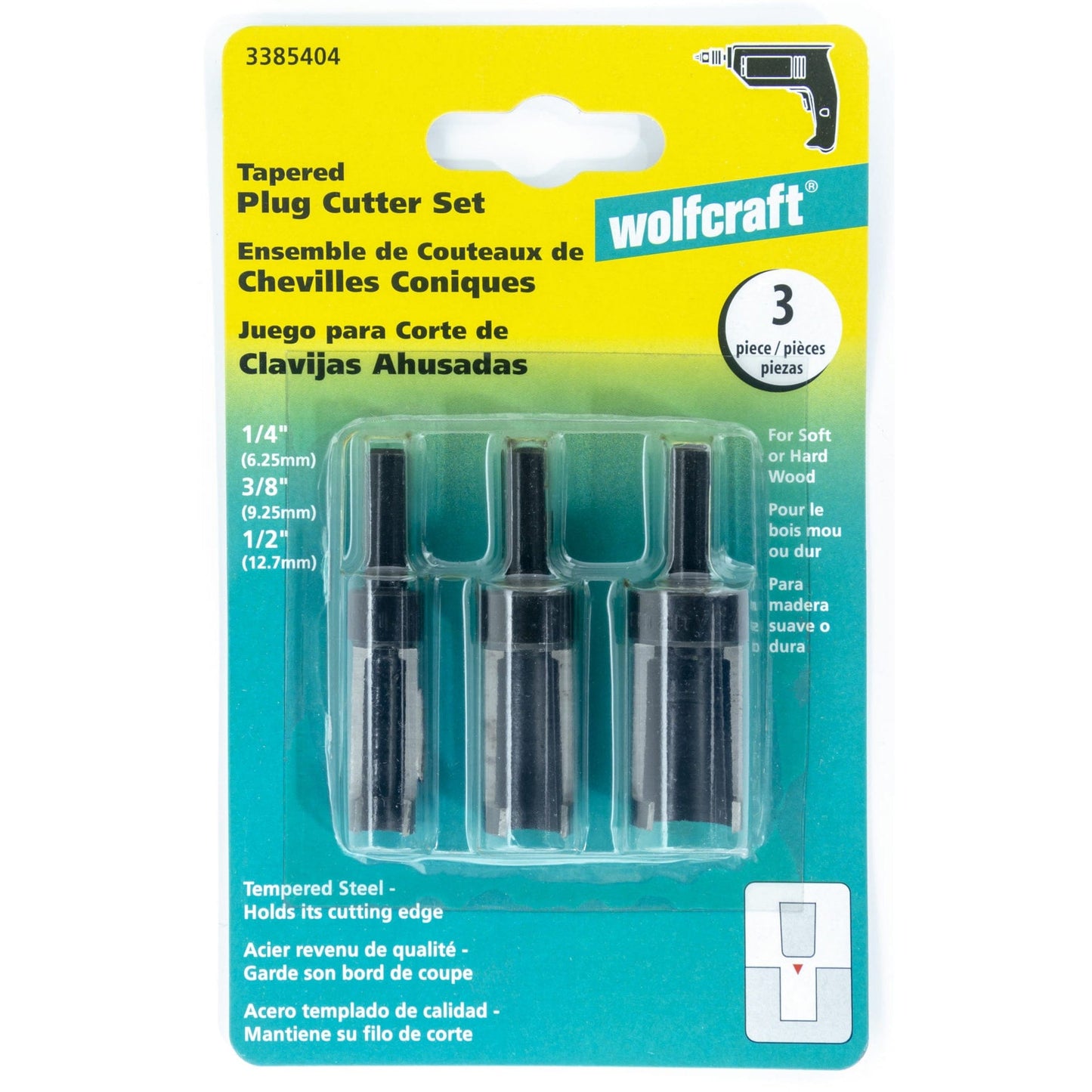 Treated Steel Tapered Plug Cutters Set alt 0