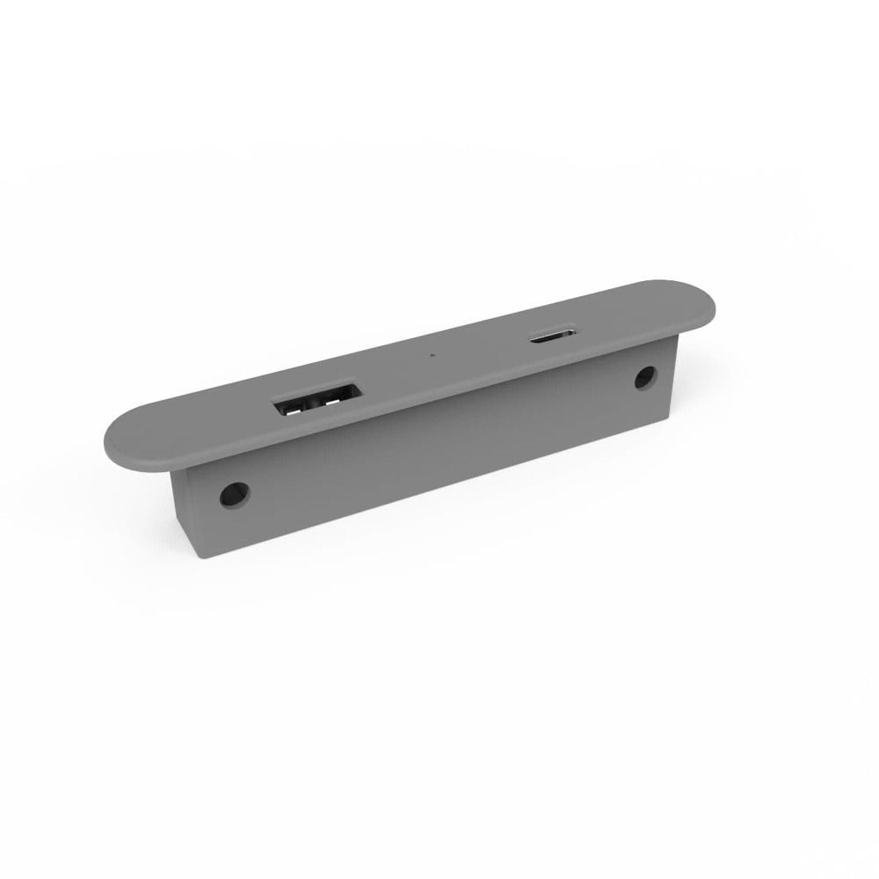 5V Rectangular Recessed or Surface Mount USB Charger Gray alt 0