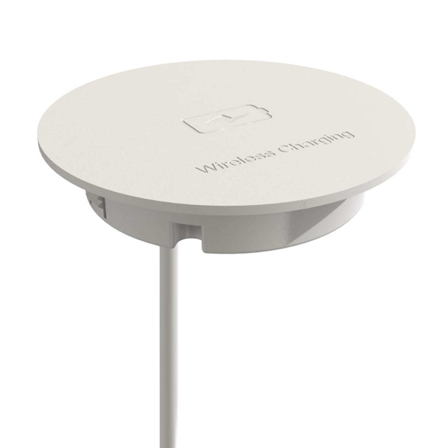 Recessed Top Mount Wireless QI Charging Station White alt 0