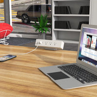 120V Clamp-On Power Bar and USB Charging Station Black alt 0