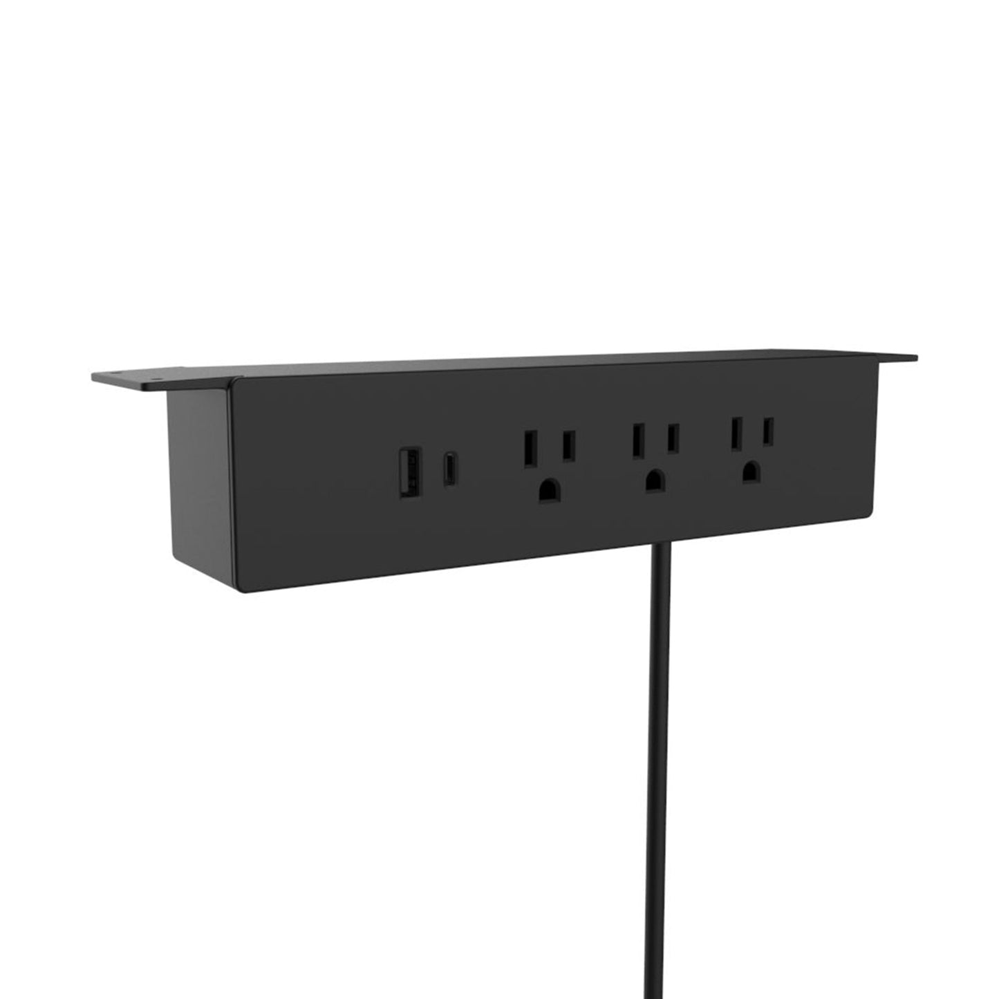 120V Hanging Power Bar and USB Charging Station Black alt 0