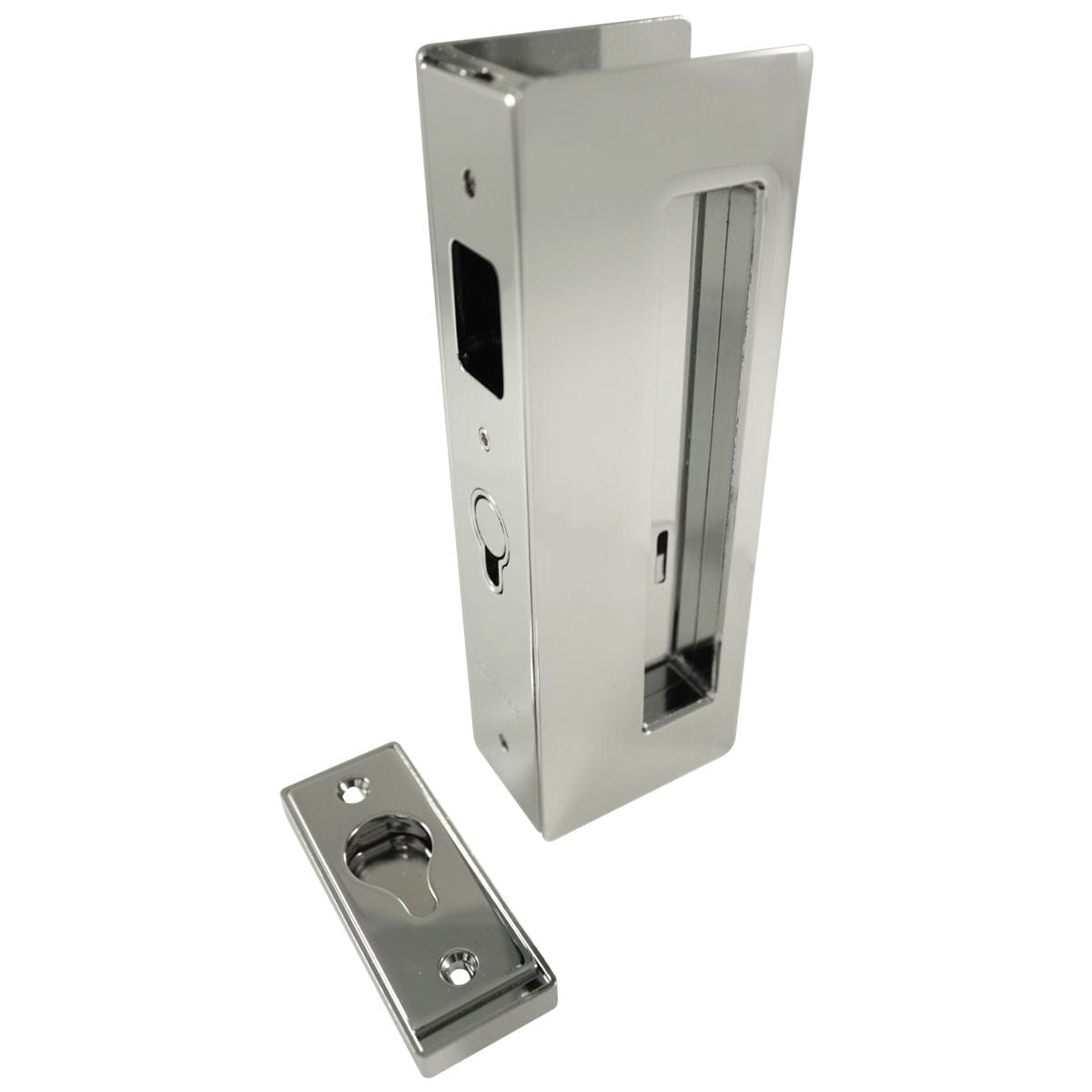 Cavity Sliders CL400 Magnetic Pocket Door Handle for 1-3/8" Door Bright Chrome LH Snib alt 0