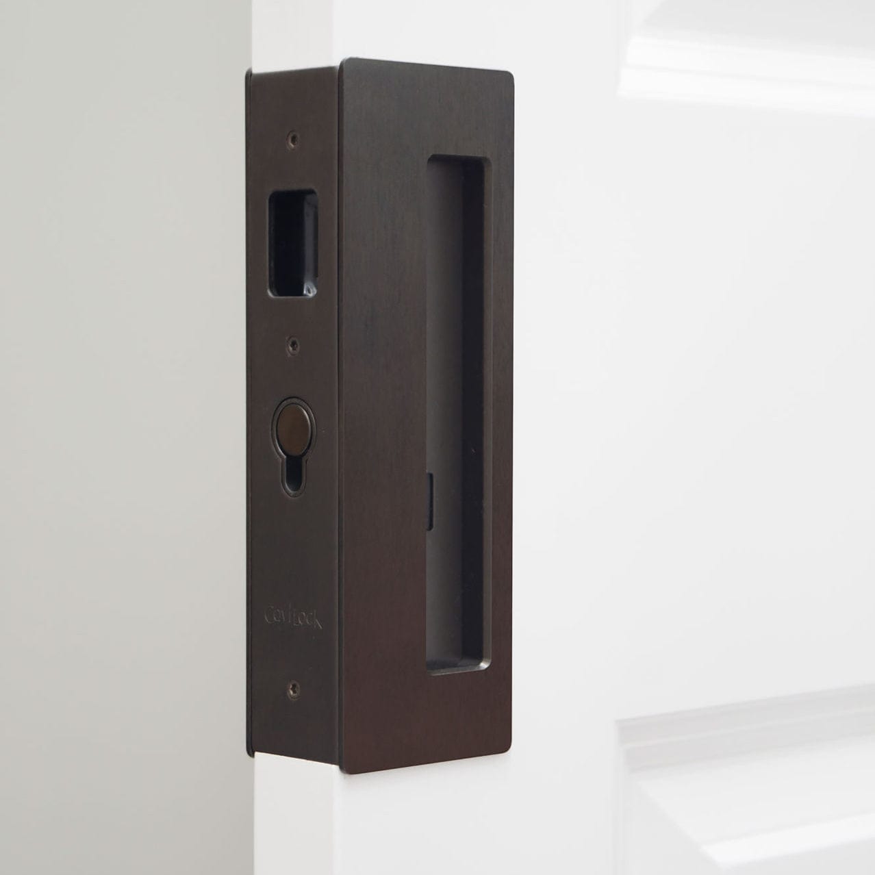 Cavity Sliders CL400 Magnetic Pocket Door Handle for 1-3/8" Door Oil Rubbed Bronze LH Snib alt 0