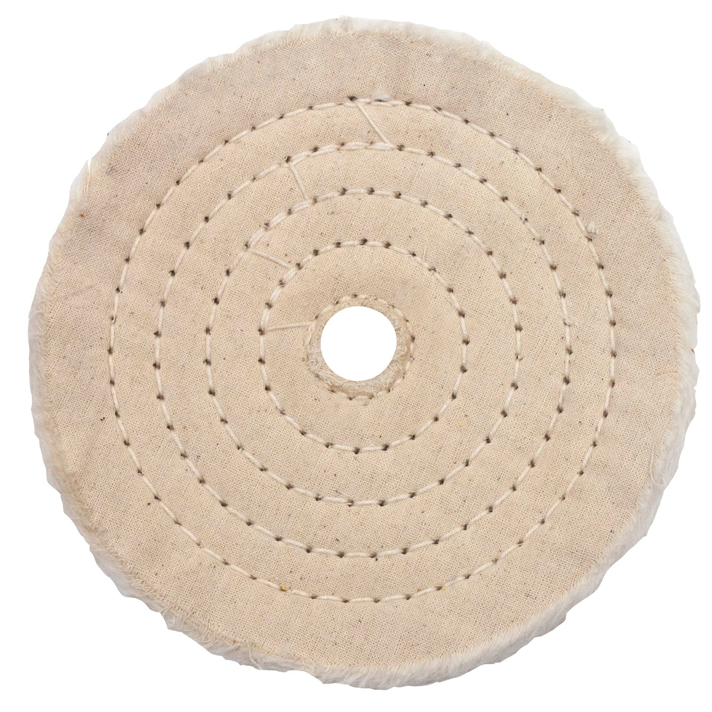 8" x 1/2" Buffing Wheel with 1" Arbor Hole, White Cotton alt 0