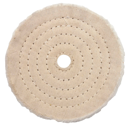 8" x 1/2" Buffing Wheel with 1" Arbor Hole, White Cotton alt 0