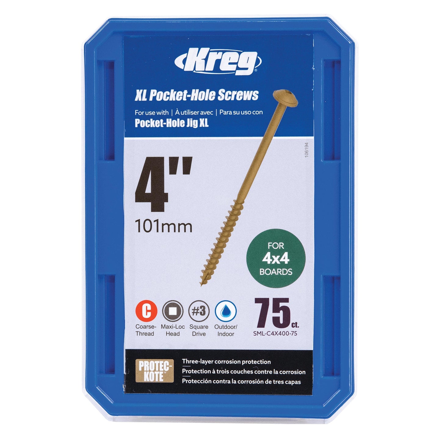 #14 x 4" XL Screws - 75CT alt 1