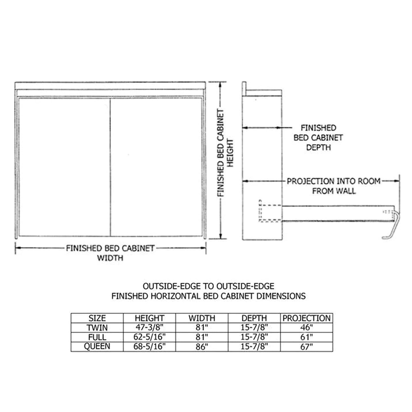 Adjustable Twin Horizontal Murphy Bed Kit alt 14