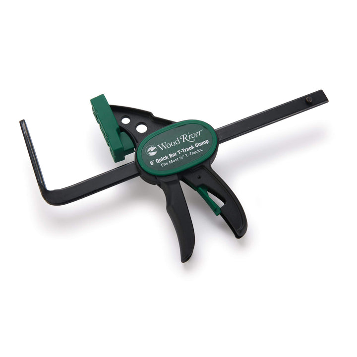 Woodriver 6-Inch Quick Bar Clamp - 3-1/4" Throat Depth, 180 Lb Clamping Force, Non-Marring Pads