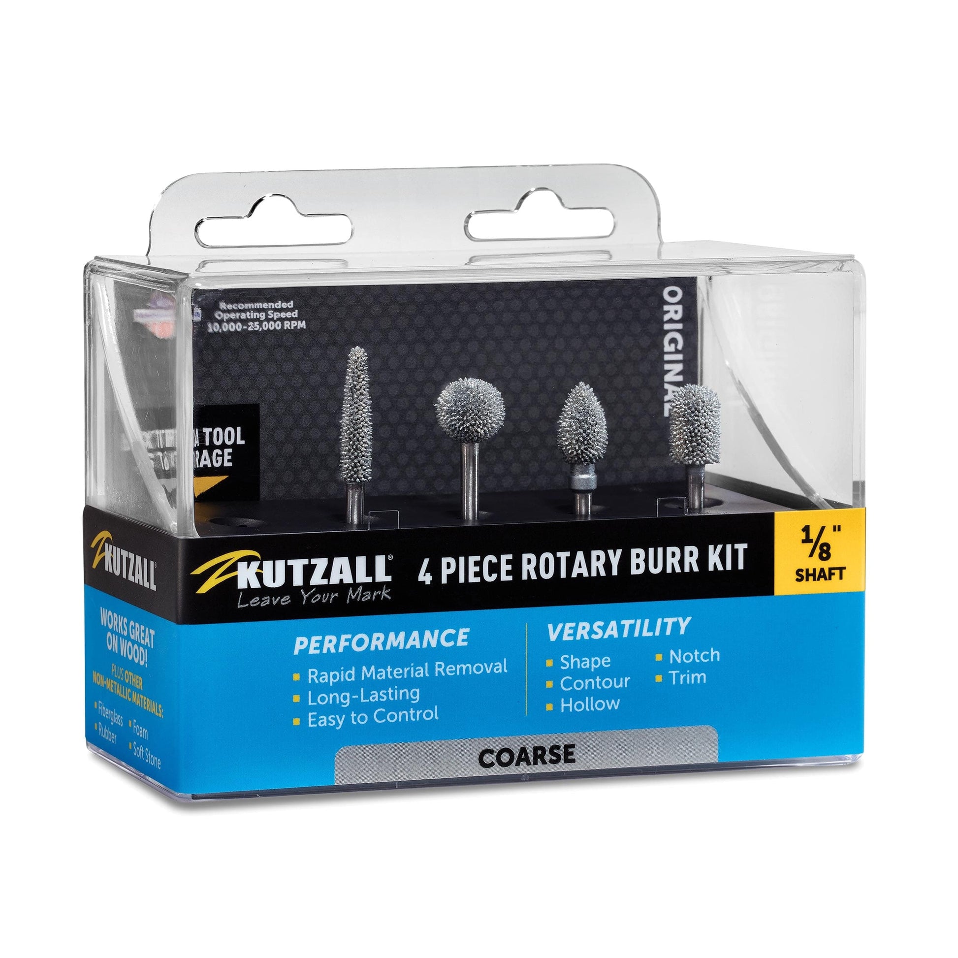 Original Rotary Burr Set - 1/8" Shaft - Coarse - 4 Piece alt 0